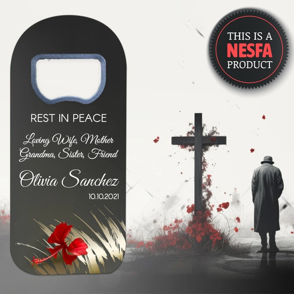 Funeral Favor Magnet Bottle Openers - Personalized Memorial Keepsakes