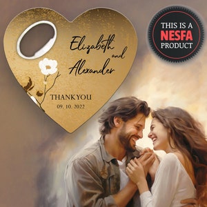 Custom Wedding Favor: Heart Bottle Opener Magnet - Bulk Souvenirs