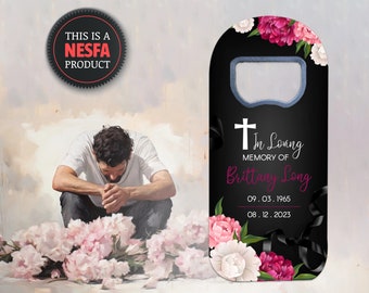 Personalized In Loving Memory Funeral Favors - Bottle Opener Fridge Magnets