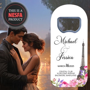 Paris Fridge Magnet Bottle Openers - Personalized Wedding Favors