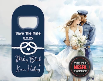 Nautical Bulk Wedding Favor Magnets for Guests in Bulk, Custom Bottle Opener Fridge Magnet Favour Save the Dates