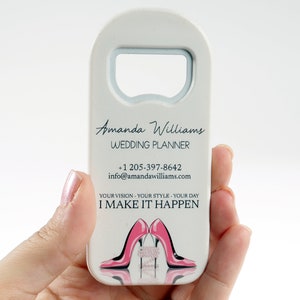 Abridores de botellas de marketing empresarial para planificadores de bodas, regalos promocionales de marca