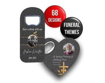 Celebration of Life Favors, Bottle Opener Fridge Magnet Mementos for Funeral Guests, Remembrance Gifts