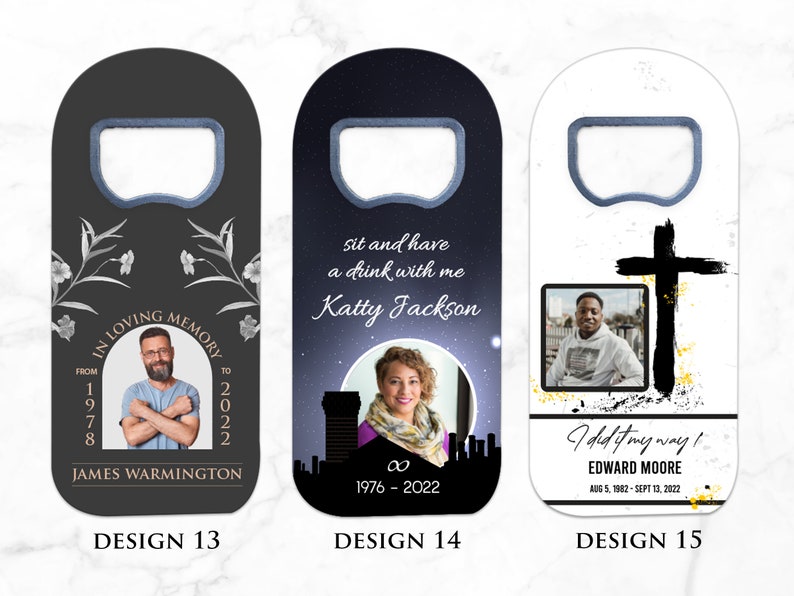 Funeral Favors Customizable, Celebration of Life Memorial Bottle Opener Photo Magnet Favor Keepsakes for Guests image 7