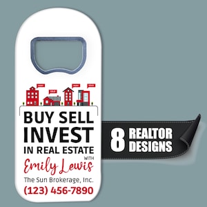 Customizable Realtor Bottle Opener Magnet: Bulk Mortgage Marketing Gifts