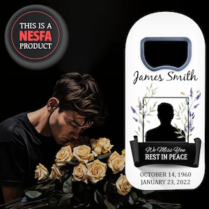 Customizable Funeral Favor: In Loving Memory Bottle Opener Magnet