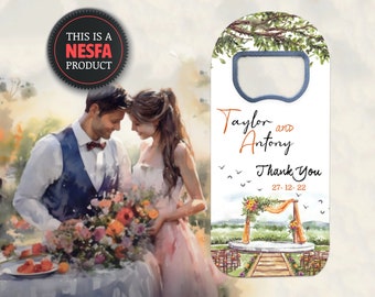 Nature Watercolor Wedding Favors - Scenic Landscapes Gate View Bottle Opener Magnet
