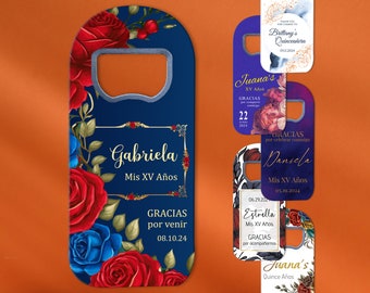 Beauty and The Beast Quinceanera Favors for Guests in Bulk, Custom Bottle Opener Magnet Gifts for Sweet Sixteen and Quince Años