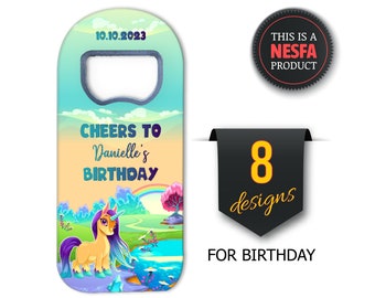 Little Pony Birthday Favors, Customized Bottle Opener Magnet Gifts for Guests in Bulk