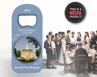 Class Reunion Favor Custom Bottle Opener Magnets - Custom School Logo Gift