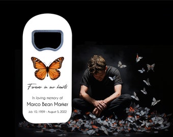 Butterfly Funeral Favours • Custom Bottle Opener Celebration of Life Gifts