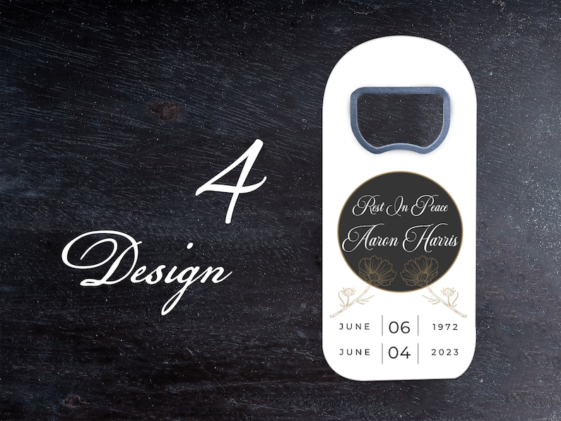 Custom Funeral Magnet Bottle Opener, Customized Memorial Keepsake, Celebration of Life Favor image 6