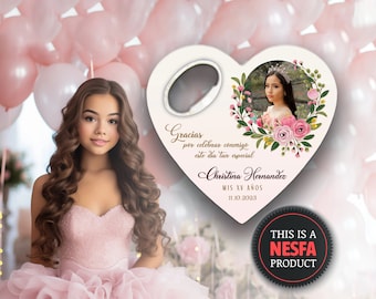 Quinceanera Party Favors, Unique Personalized Bottle Opener Magnet Gifts for Quince Guests in Bulk