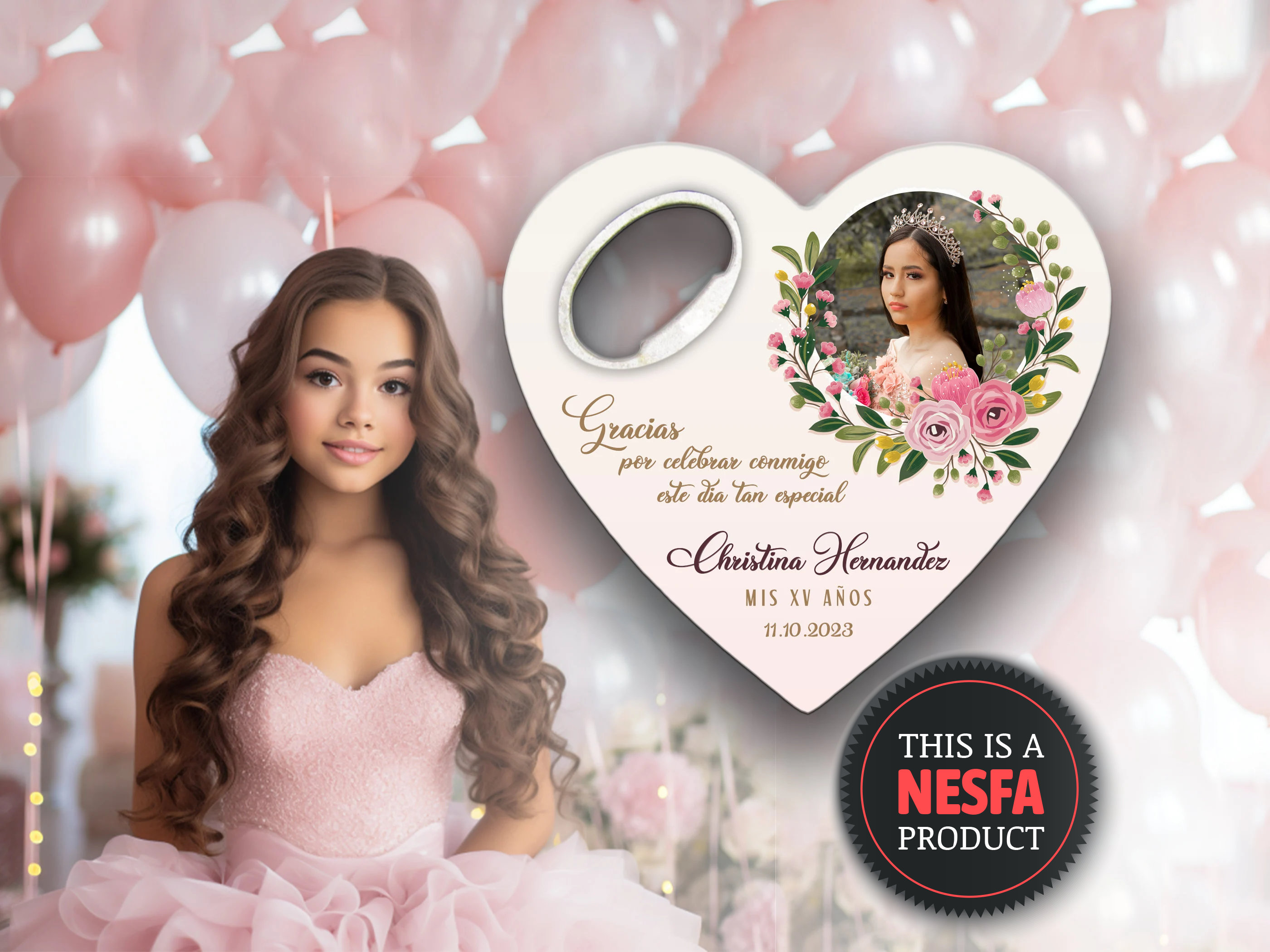Quinceanera Party Favors, Unique Personalized Bottle Opener Magnet Gifts for Quince Guests in Bulk