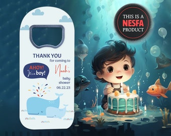 Under The Sea Baby Shower Favors: Customizable Bottle Opener Magnet Gifts