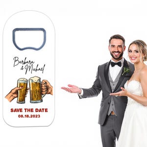 Custom Brewery Wedding Favor: Magnet Bottle Opener Souvenir