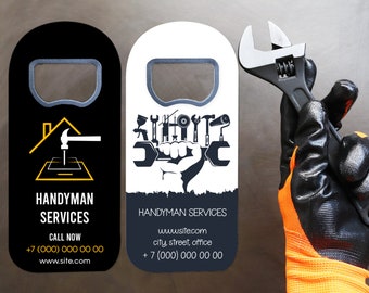 CUSTOMIZABLE HANDYMAN SERVICE Business Favors To Distribute, Customer Favors in Bulk , Bottle Openers for Local Business Marketing Campaign