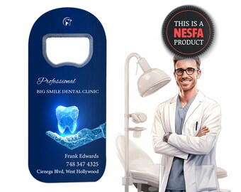 DENTAL OFFICE PROMOTIONAL, Bottle Opener Fridge Magnet Favors in Bulk for Dental Clinic Marketing, Dentist and Dental Hygienist Swags