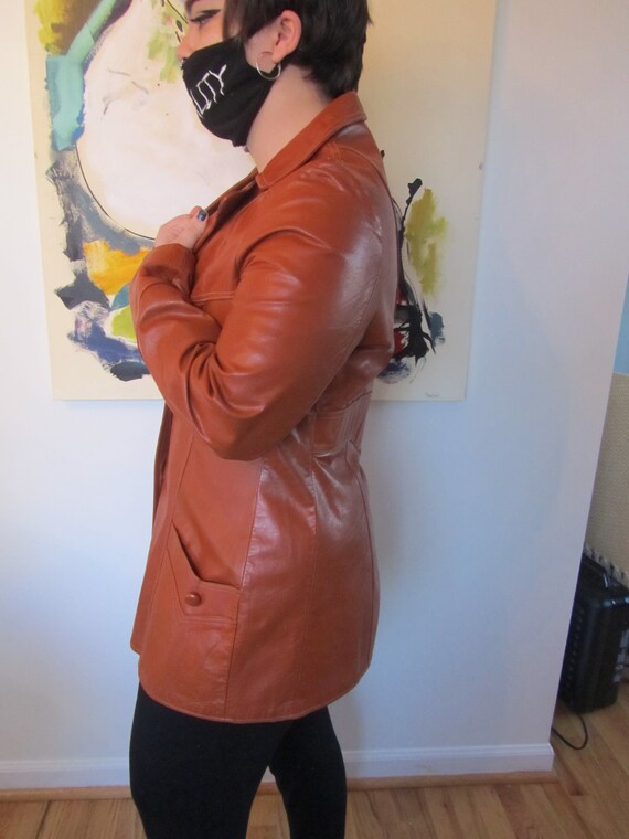 Very Cool Retro Leather Jacket - Ladies M - image 4