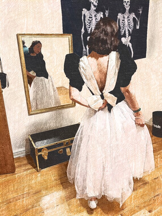 1980s Black and White Prom Dress - Velvet, Satin a
