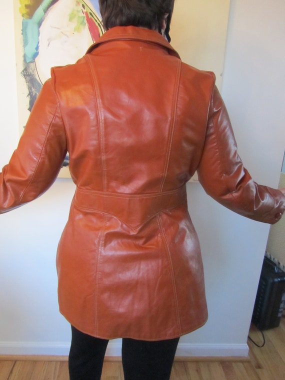 Very Cool Retro Leather Jacket - Ladies M - image 3