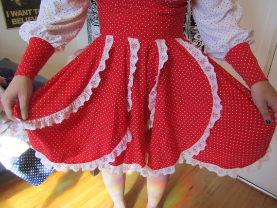 Ja! Ja! Handmade Red and White Polka Dot and Lace… - image 7