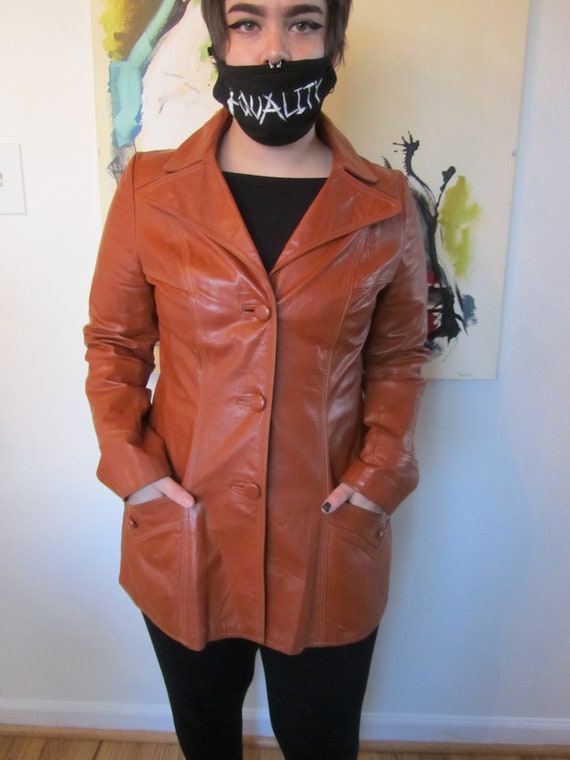 Very Cool Retro Leather Jacket - Ladies M