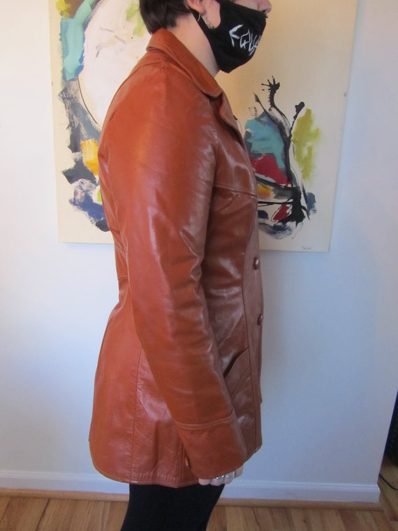 Very Cool Retro Leather Jacket - Ladies M - image 2