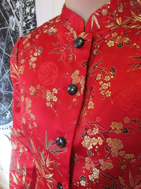 Lovely Red Silk Asian Jacket