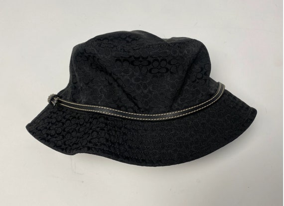 Coach Vintage 90's Bucket Hat Black Monogram