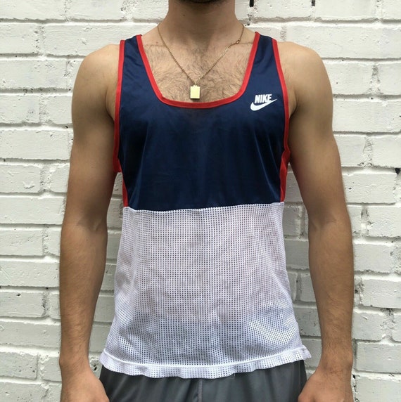 Vintage Nike 1980s Shirt Running Sport Tank Top Ra