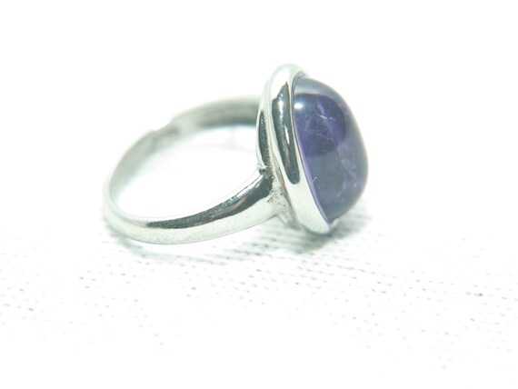 Vintage 835 Silver ring with amethyst (1960s) - image 2