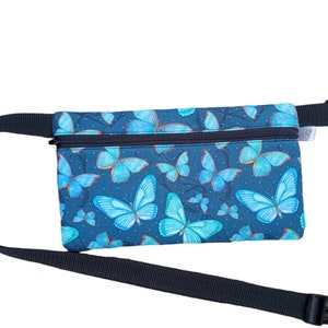 Butterfly bum bag,  hip bag, running , pouch, exercise bag , cycling, jogging , dog walking bag,  phone bag, market stall pouch