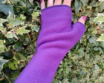Ladies fleece fingerless gloves, mitts , wristwarmers