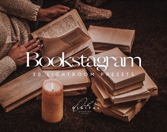 30 BOOKSTAGRAM Mobile & Desktop Lightroom Presets • For Book Bloggers and Authors, Film Look Mood, Vintage Presets