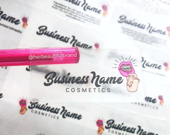 Lip Gloss Labels | Two-Day Shipping | Your Logo Design Printed on Custom Labels | Printed on Clear and Transparent Stickers