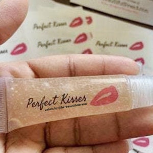 Lip Gloss Labels | Two-Day Shipping | Your Logo Design Printed on Custom Labels | Printed on Clear and Transparent Stickers