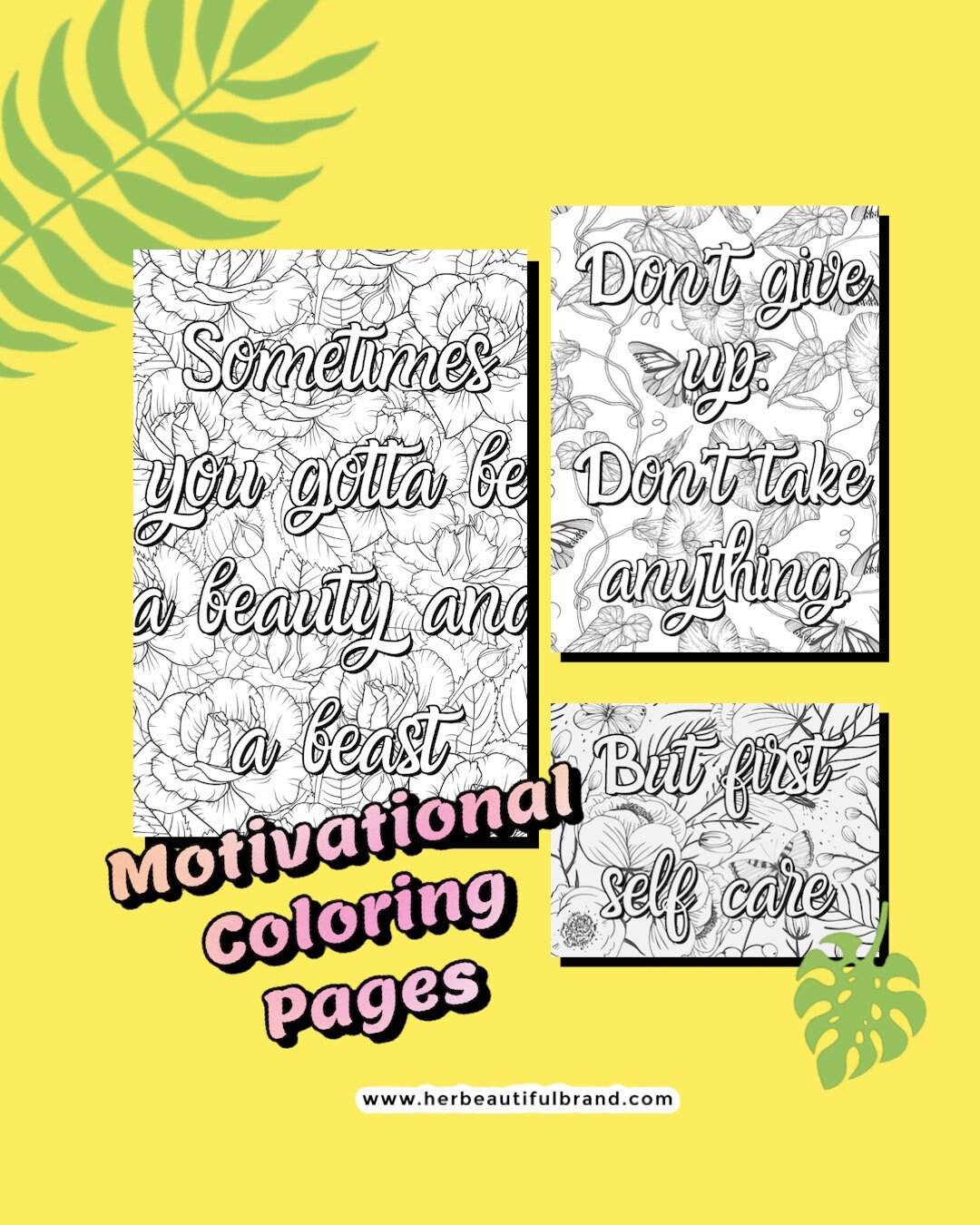 Coloring Page Hustle but first self care | Etsy