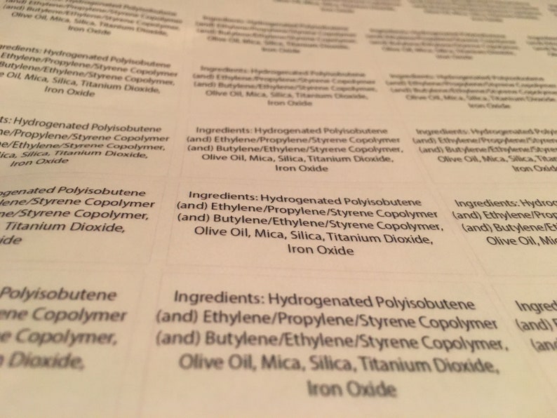 Ingredient Labels For Lip Gloss Lip Stick and Other Etsy