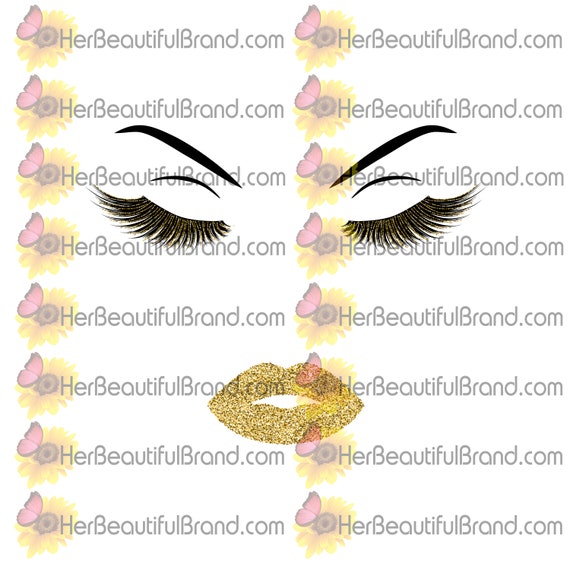 Eyelashes Gold Glitter Lashes Eyes Eyebrows Makeup Lips Etsy