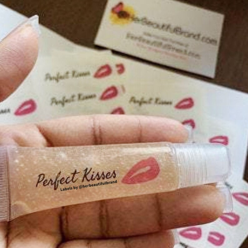 Lip Gloss Label Design Bubbles Premade Editable Template Etsy