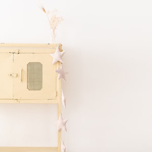 Beige stars garland, Fabric stars garland, Gender neutral nursery deco, Newborn gift, Organic cotton garland