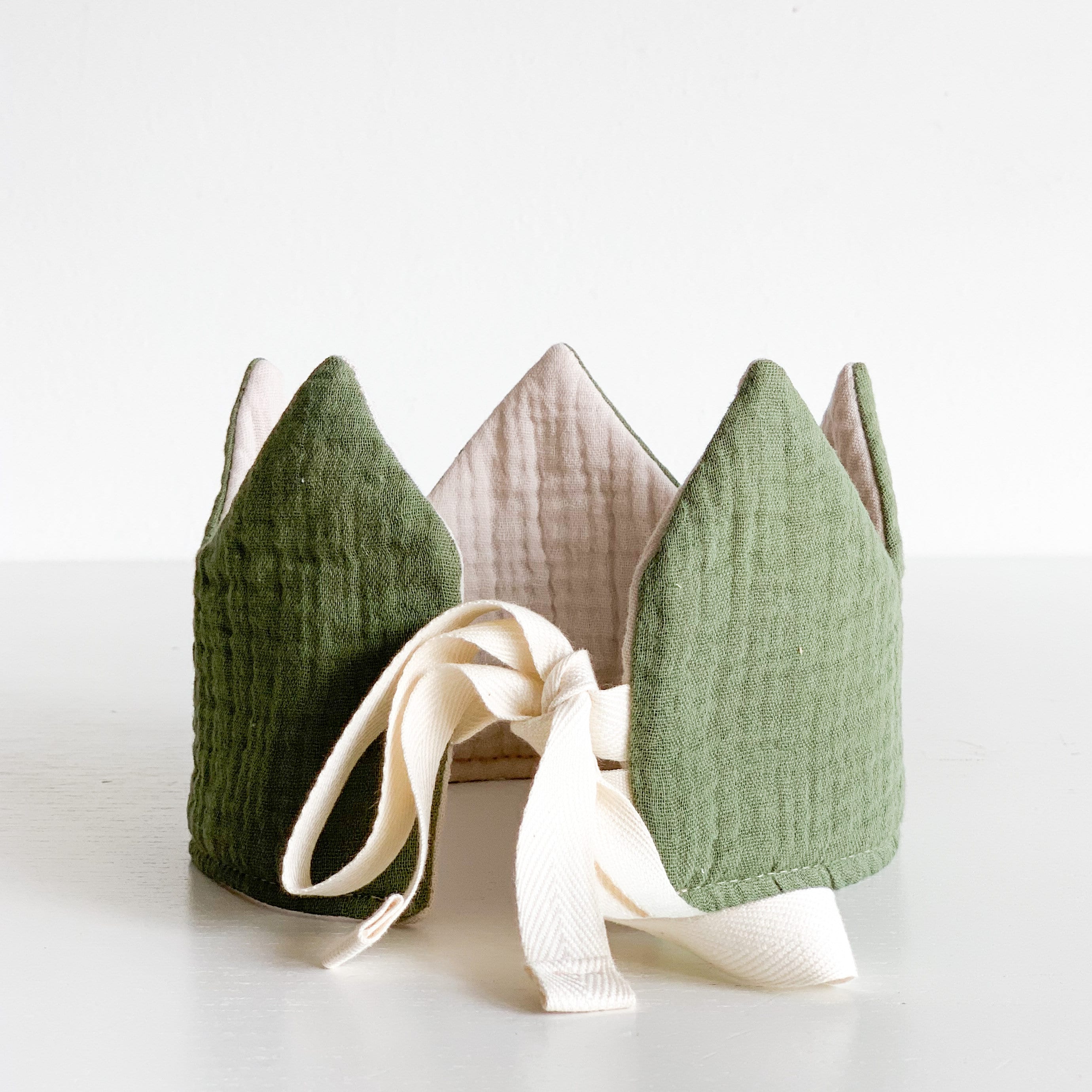 Gren fabric crown, Sand fabric crown for babies, Organic cotton crown, Crown for kids, Gots cotton crown, Birthday gift, Costume crown