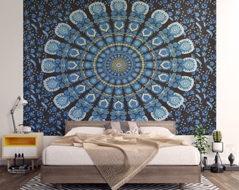 Bohemian Mandala Tapestry - Boho Hippie Psychedelic Wall Hanging Decor