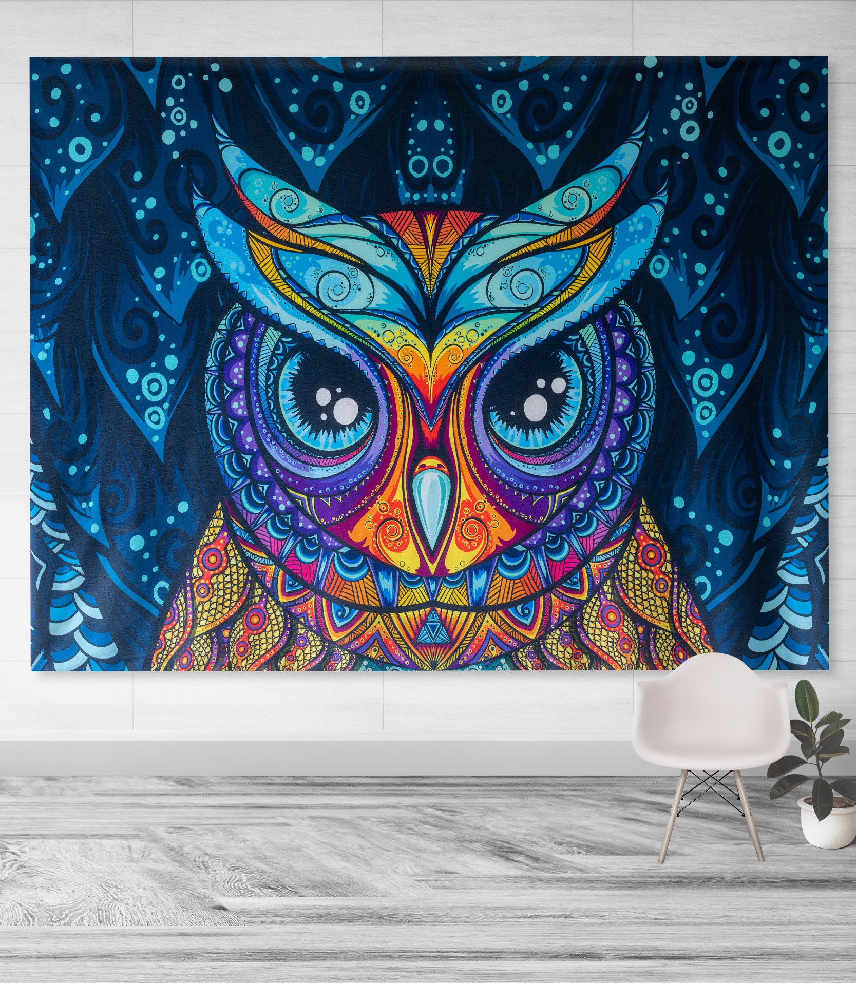 Trippy Tapestry Wall Hanging Art Ultra Detailed Psychedelic Etsy