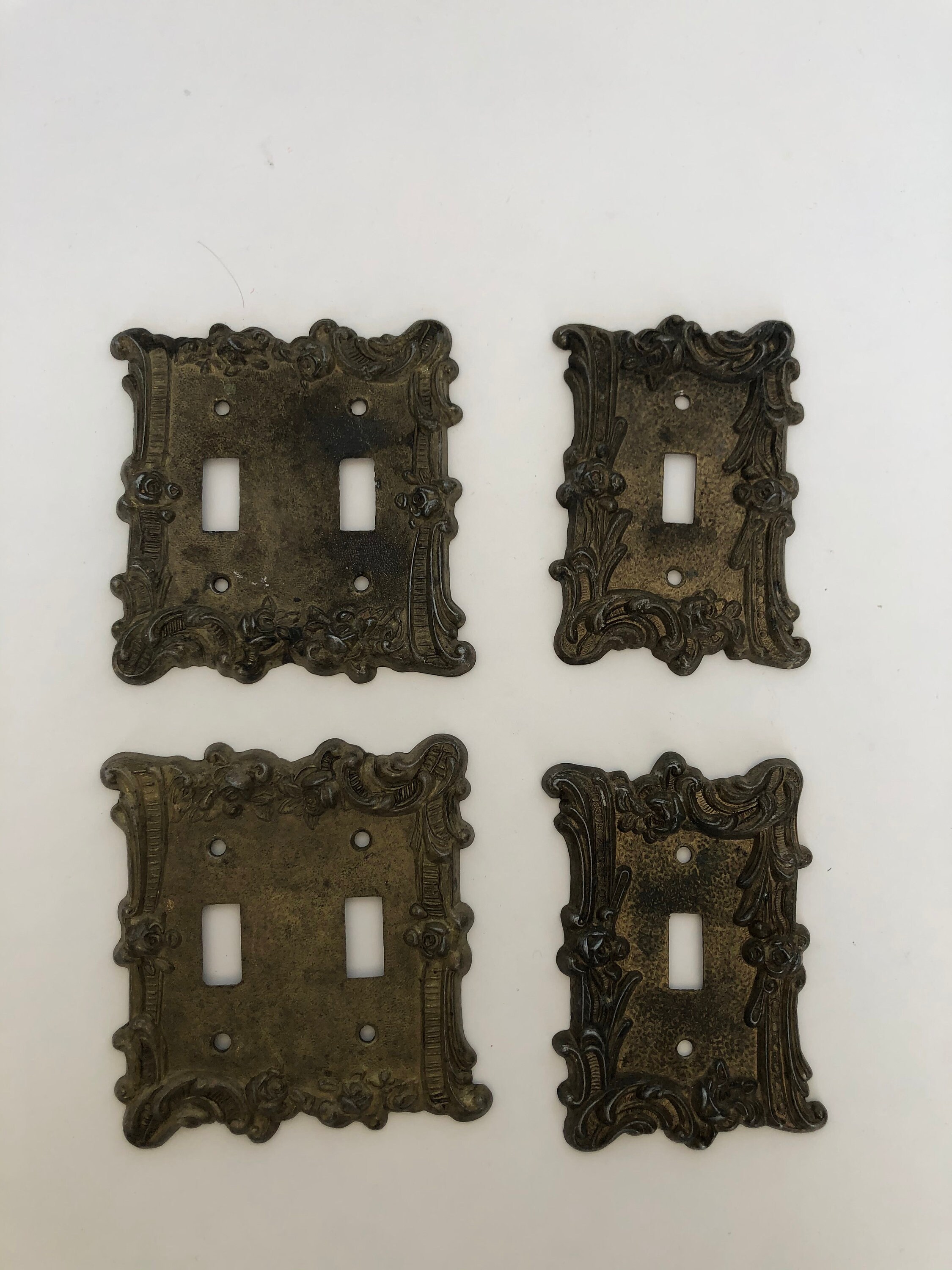 Vintage Brass Electrical Wall Plates Etsy
