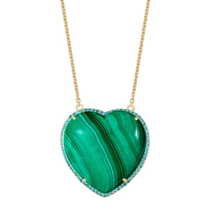 30x30mm Pendant Ocean Heart Necklace Color AAAAA CZ Wedding Engagement - View #3