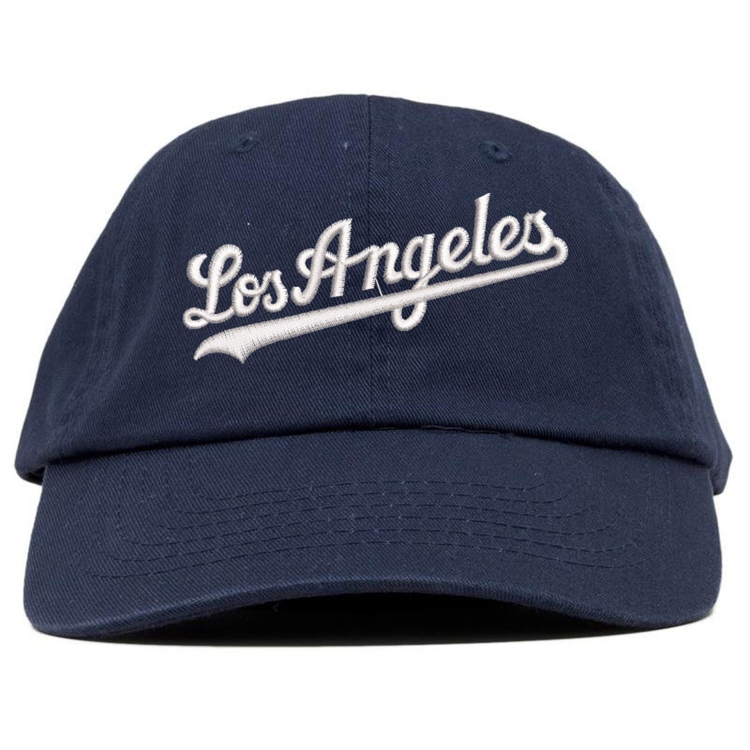 Los Angeles Cursive Logo Embroidered Low Profile Soft Crown - Etsy