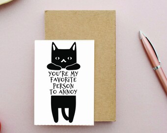 Multimedia Watercolor Funny Love Valentine Card You are my favorite person to annoy