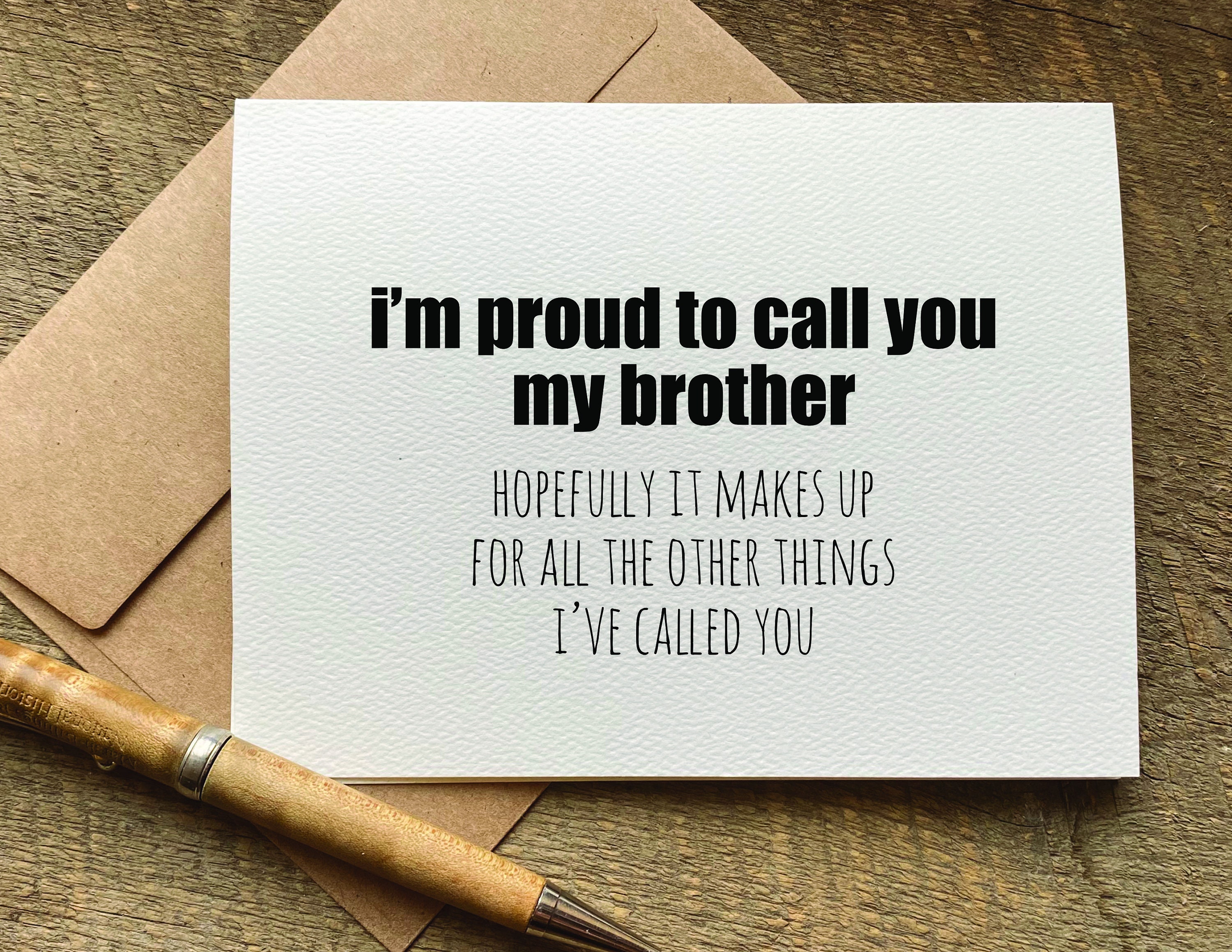Brother Birthday Card / Im Proud to Call You My Brother / photo